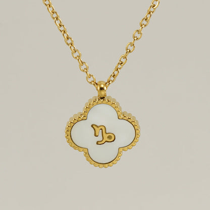 Titanium Steel Clover Shell Constellation Stainless Necklaces
