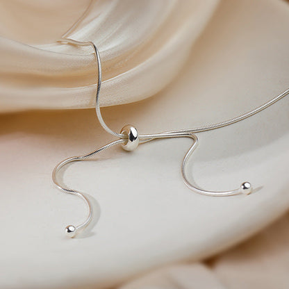 Style Elegant Round Beads Drawstring Design High-grade Sense Necklaces