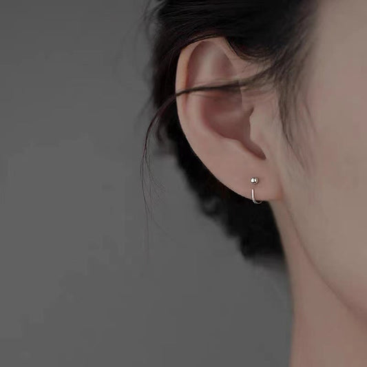 Women's Bean-shaped Niche Design Simple Light Luxury Earrings