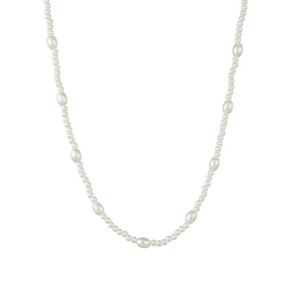 Women's Oval Imitation Pearl Clavicle Chain Neck Necklaces