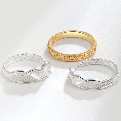 Women's Combination Split Gold And Sier Contrast Rings