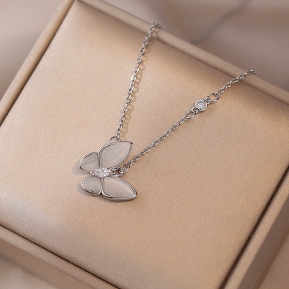 Women's Shell Butterfly Gold-plated Micro Inlaid Zircon Necklaces