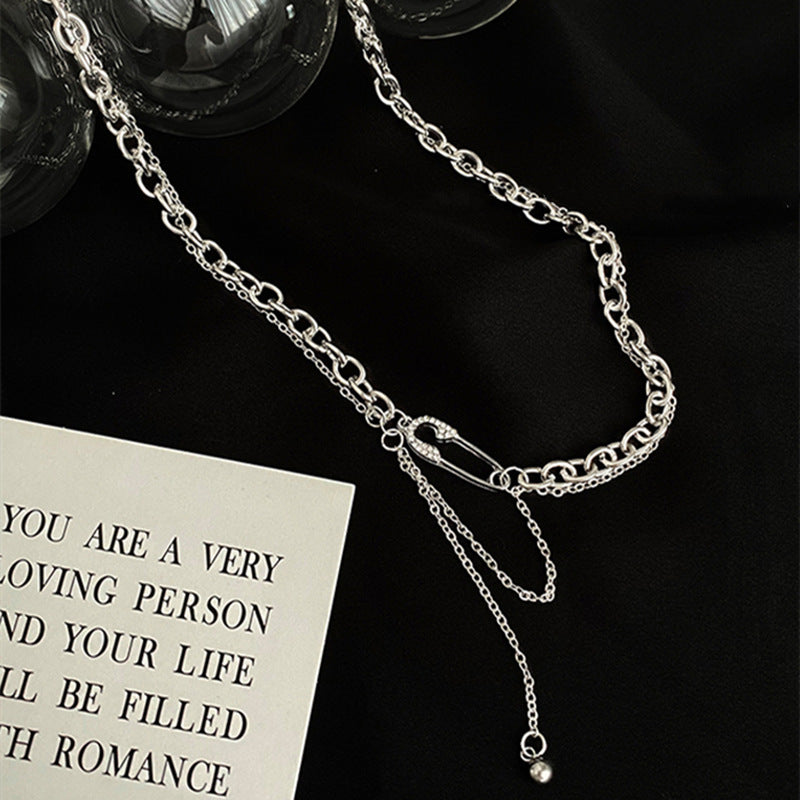 Women's Fashion Personalized Pin Pendant Niche High-grade Sweater Chain Necklaces