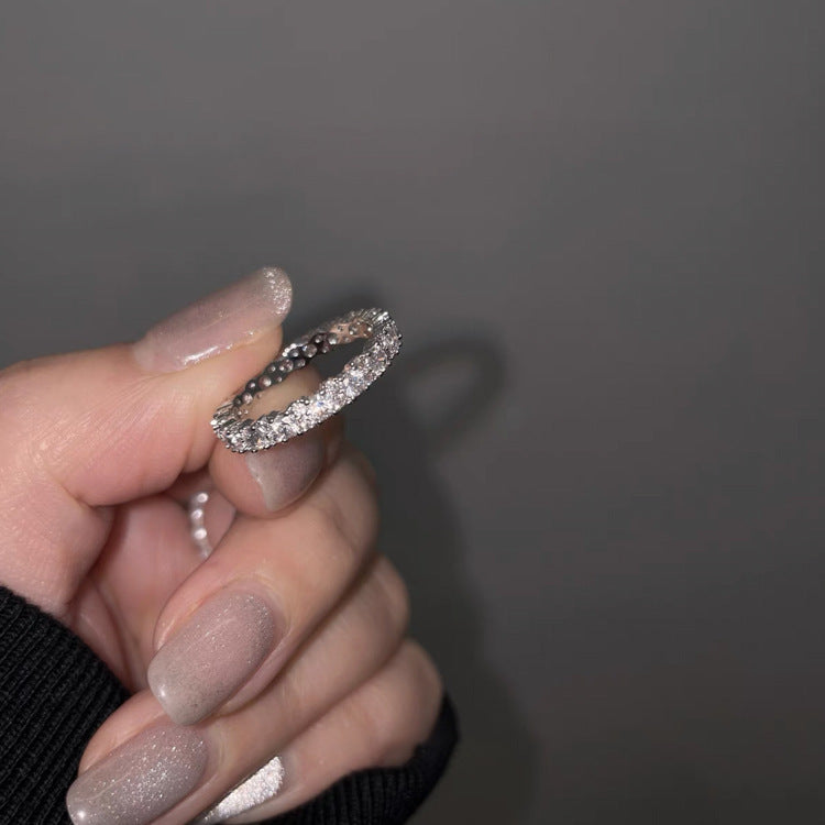 Design Double Layer Zircon Metal Open Suit Rings