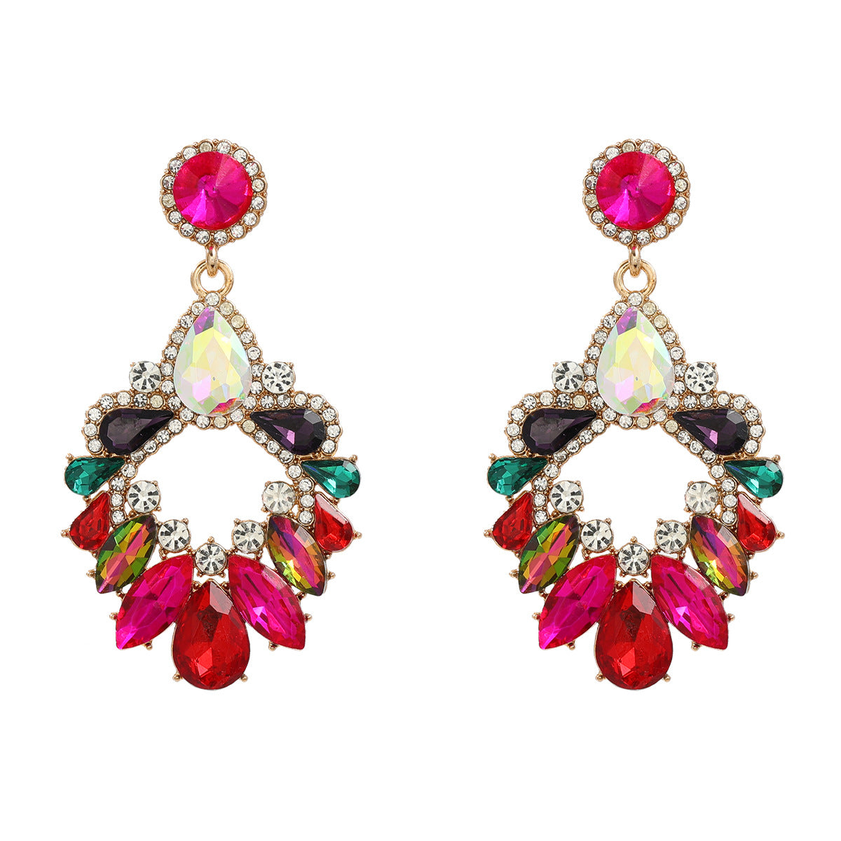 Women's Crystals Exaggerated Rhinestone Full Diamond Bohemian Earrings