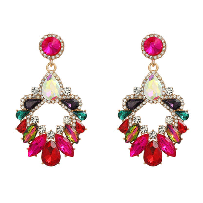 Women's Crystals Exaggerated Rhinestone Full Diamond Bohemian Earrings