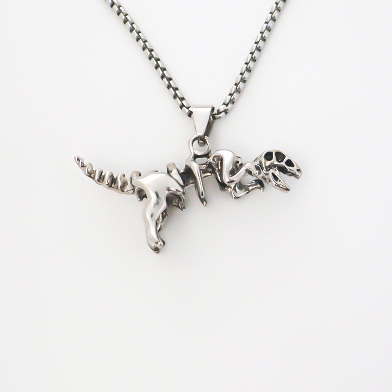 Women's & Men's & Dinosaur Skeleton Pendant Fashion Retro Stainless Steel Necklaces