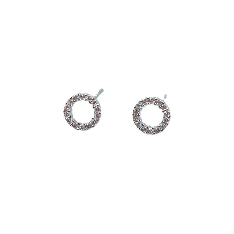 Women's Round Diamond Sterling Sier Personalized Super Earrings