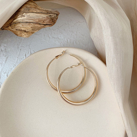 Needle Exaggerated And Personalized Design Metal Big Earrings