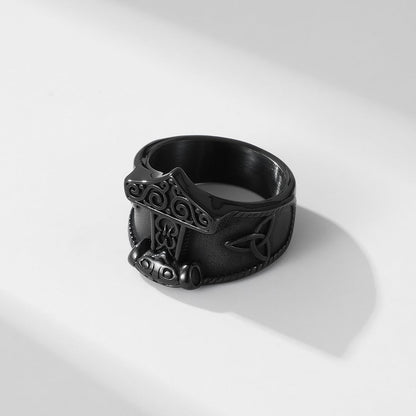 Men's Retro Nordic Mythology Celtic Knot Quake Rings