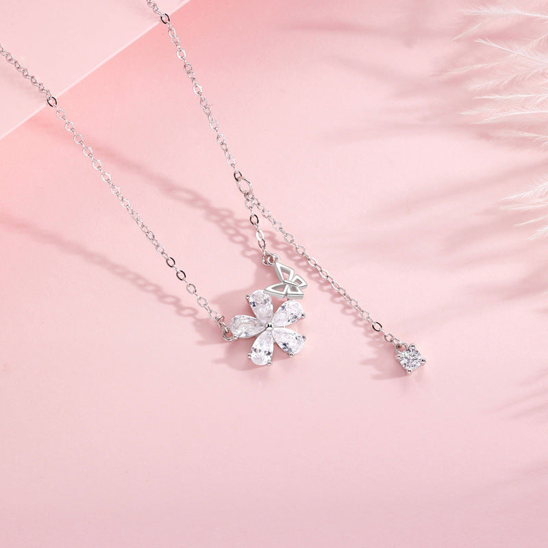 Female Sweet Flowers Clavicle Chain Style Necklaces