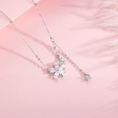 Female Sweet Flowers Clavicle Chain Style Necklaces