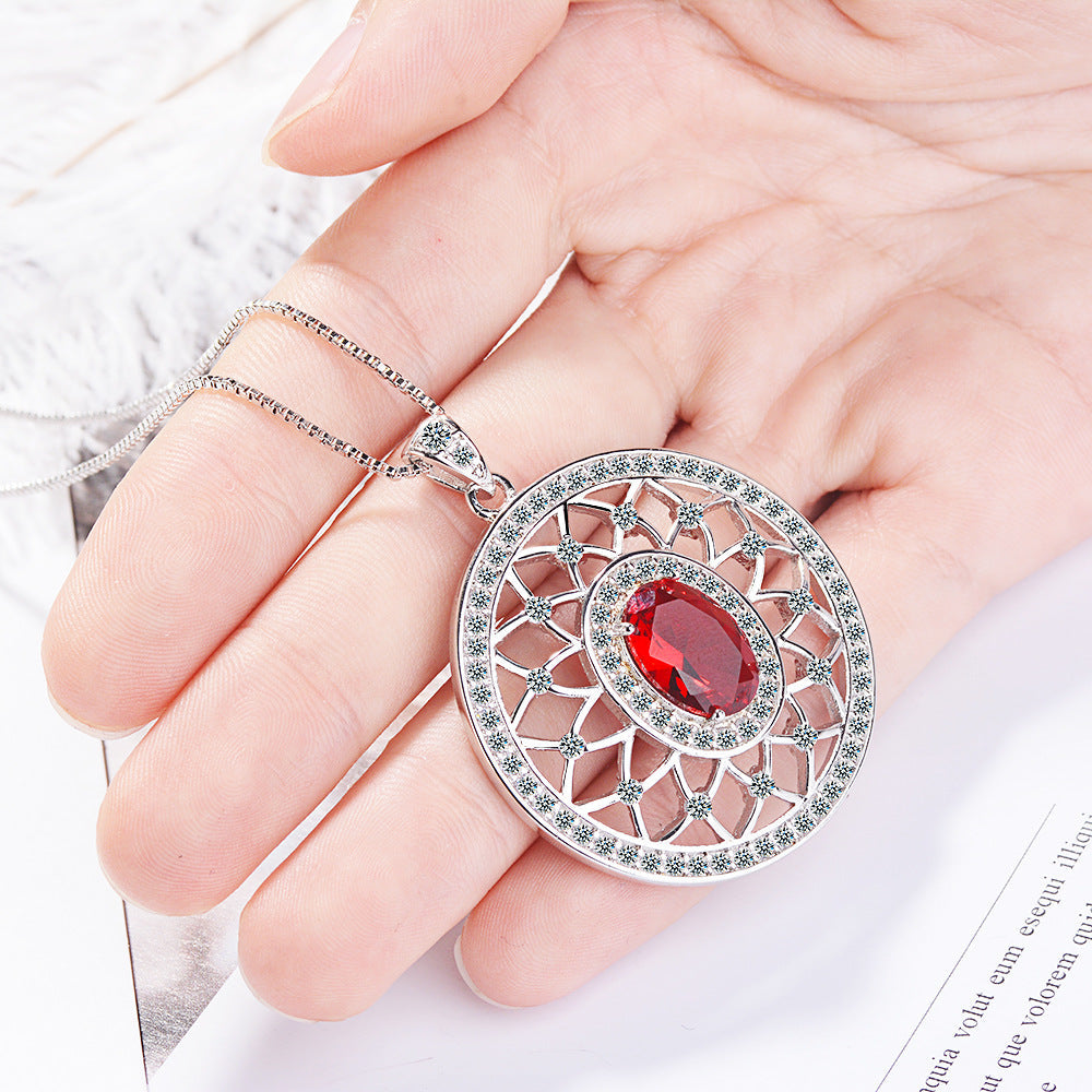 Pendant Fashion Zircon Inlaid Diamond Round Temperament Personality Box Necklaces