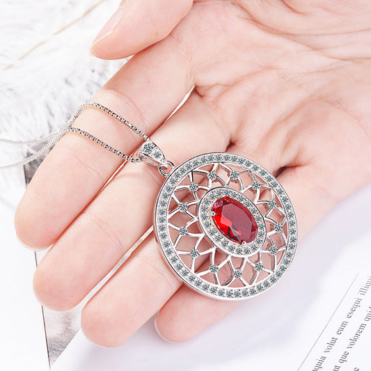 Pendant Fashion Zircon Inlaid Diamond Round Temperament Personality Box Necklaces