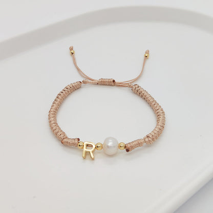 Women's Woven Letters Carrying Strap Handmade Beaded Bracelets