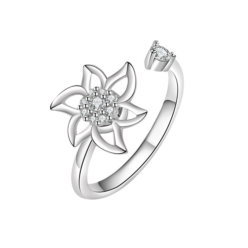 Little Windmill Decompression Style Design Niche Index Finger Rings