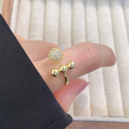 Women's Luxury Fashion Opening Zircon Adjustable Gold Rings