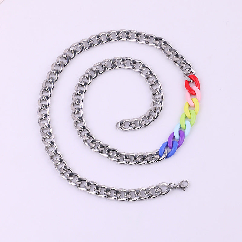 Men's Ornament Side Cuban Personalized Stainless Steel Necklaces