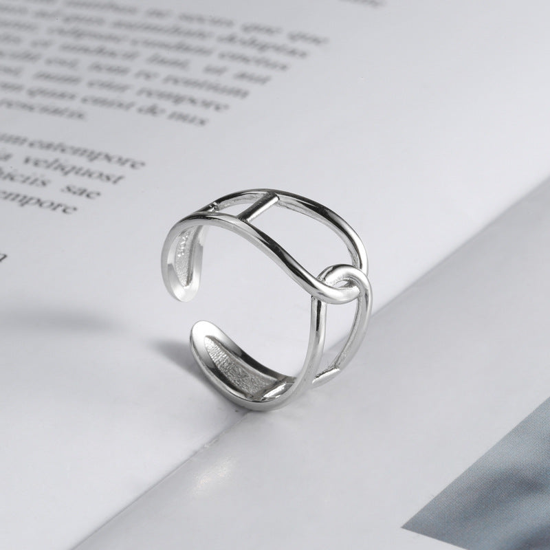 Sier Simple Cross Dual Layer Open-end Rings