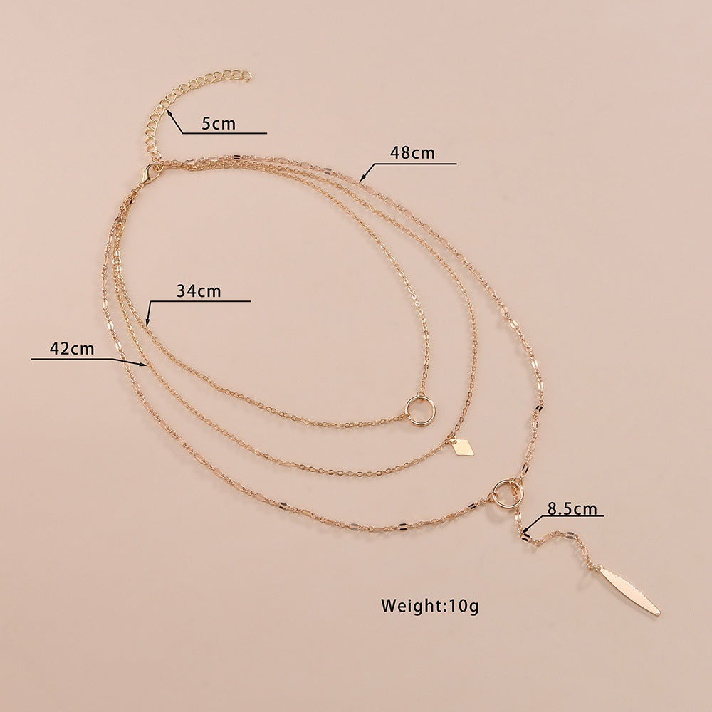 Women's Round Hoop Iron Pendant Fashion Temperament Clavicle Necklaces