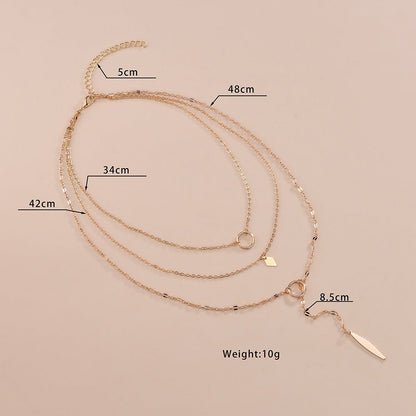 Women's Round Hoop Iron Pendant Fashion Temperament Clavicle Necklaces