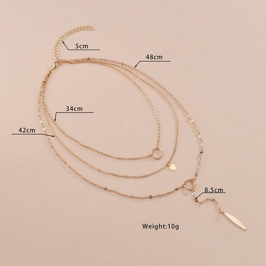 Women's Round Hoop Iron Pendant Fashion Temperament Clavicle Necklaces