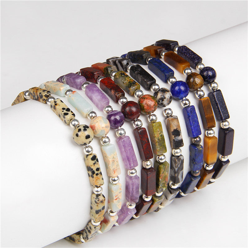 Women's Natural Amethyst Rectangular Simple Fashion Charm Bracelets