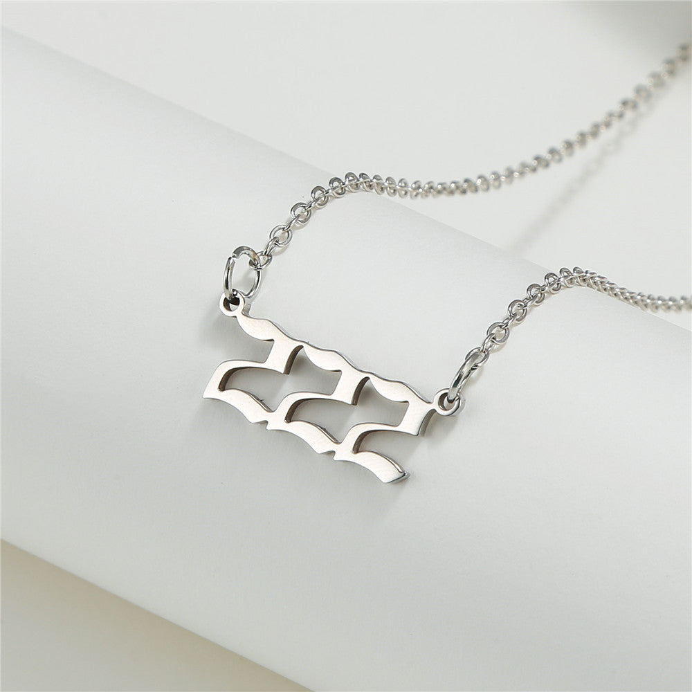 Titanium Steel Angel Digital Female Number Necklaces
