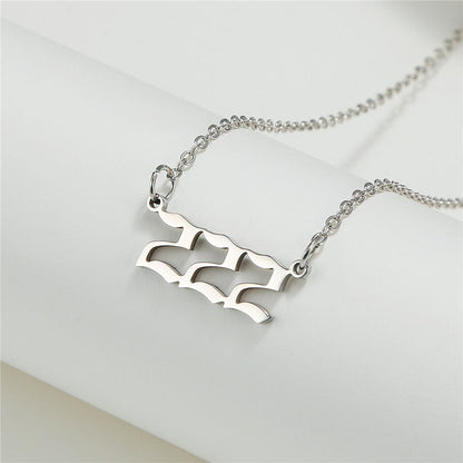 Titanium Steel Angel Digital Female Number Necklaces