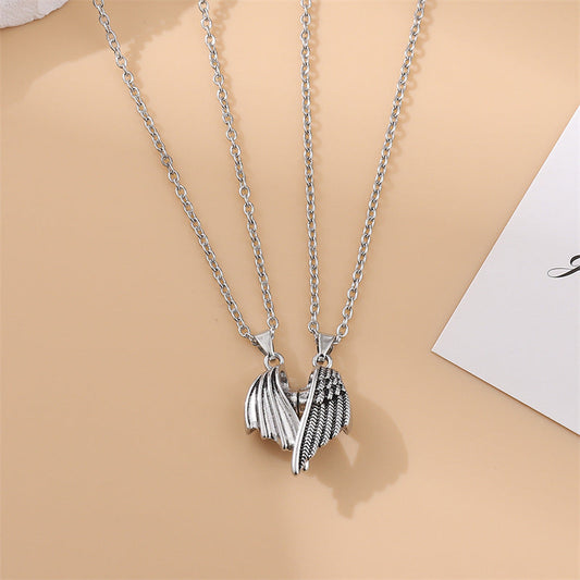 Wing Sun Moon Heart-shaped Projection Languages Necklaces