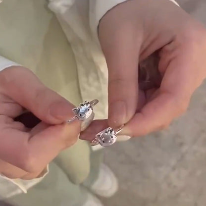 Plated Hello Kitty Open Female Girlfriends Cute Meow Rings
