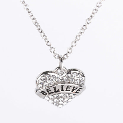 Simple Letter Family Member Full Diamond Necklaces