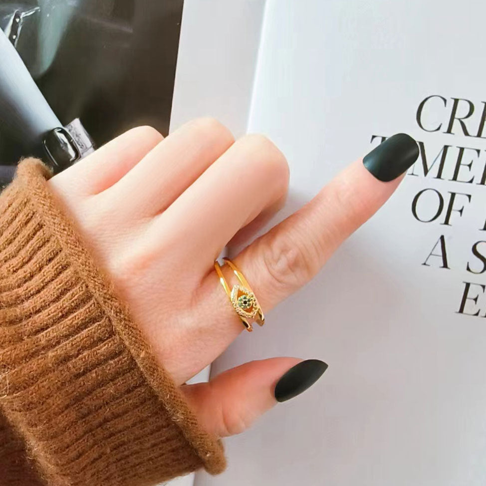 Women's Devil's Eye Female Blue Index Finger Rings