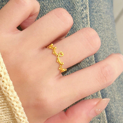 Love Heart-shaped Female Light Luxury Minority Wave Rings