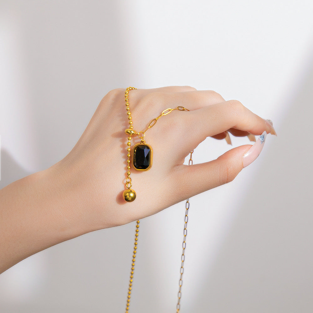 Women's Steel Exquisite Fully Jeweled Loving Heart Necklaces