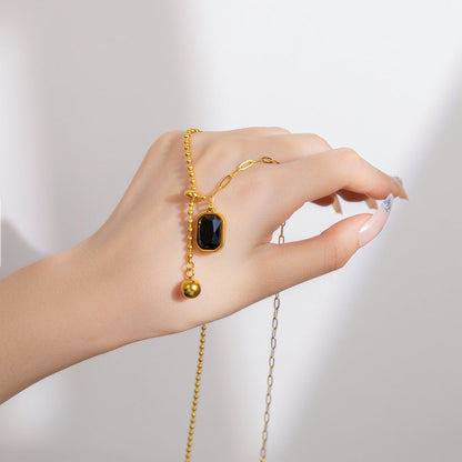 Women's Steel Exquisite Fully Jeweled Loving Heart Necklaces