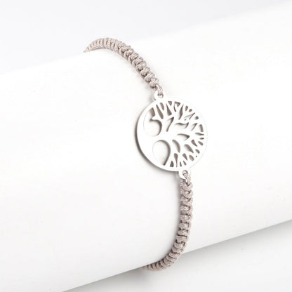 Tree Colorful Adjustable Stainless Steel Hollow Big Bracelets