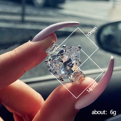 Women's Fashion Zircon Water Drops Shape Luxury Rings