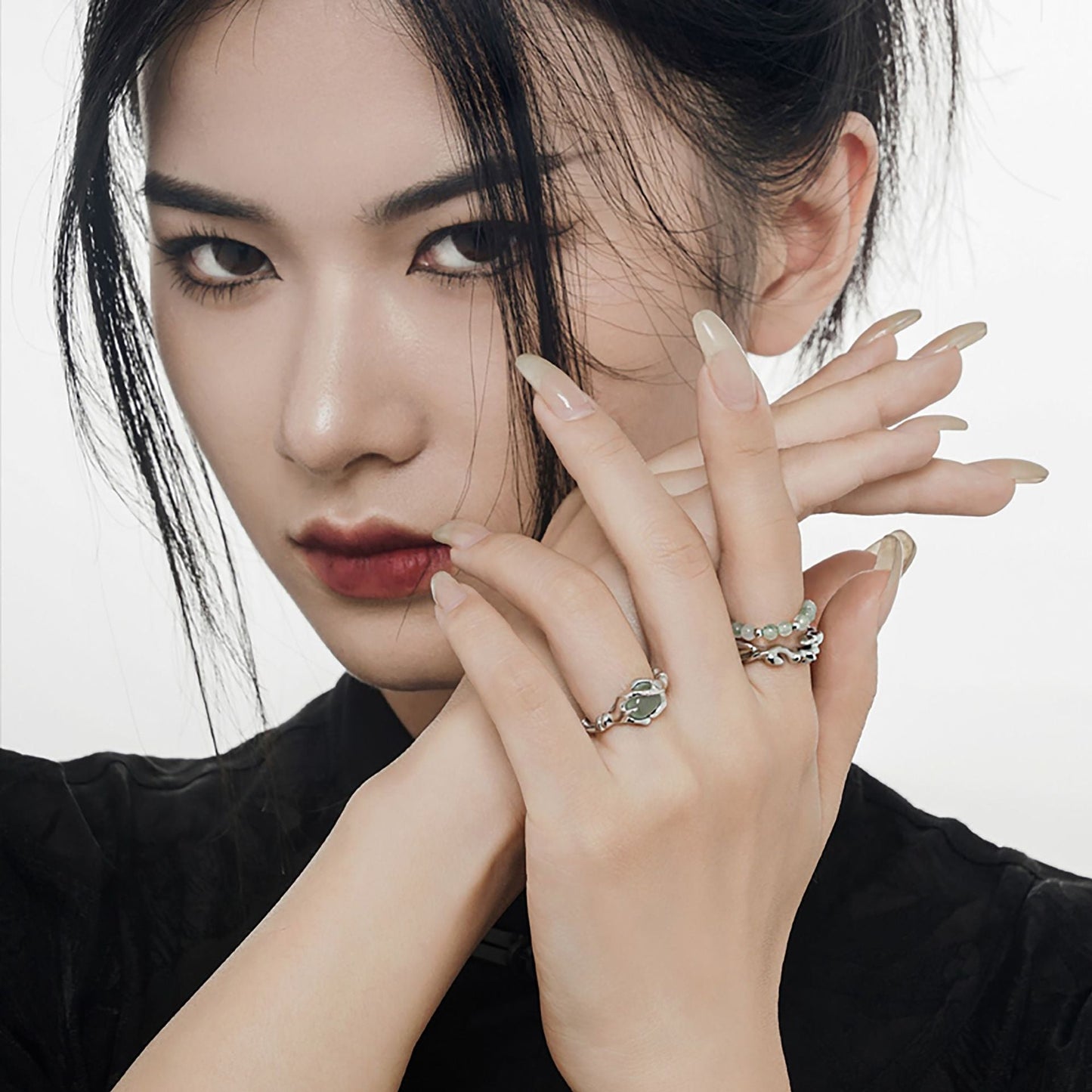 Texture Female Design National Fashion Sterling Rings