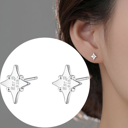 Alphabet Letter Sterling Sier Simple Temperament Source Earrings