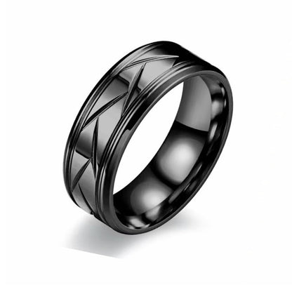 Men's Titanium Steel Frosted Temperament Leisure Business Style Rings
