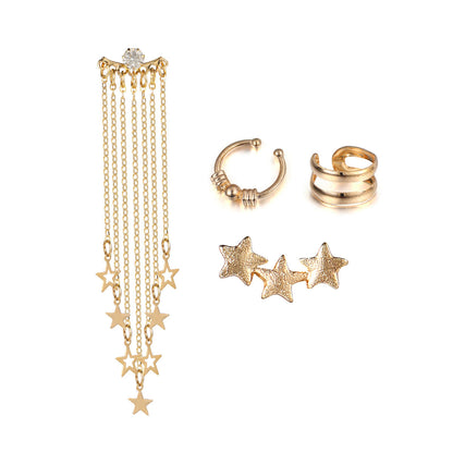 Tassel Creative Five-pointed Star Pendant Ear Rings