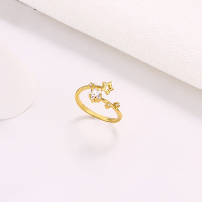 Stars Female Cold Style Personality Trendy Simple Rings