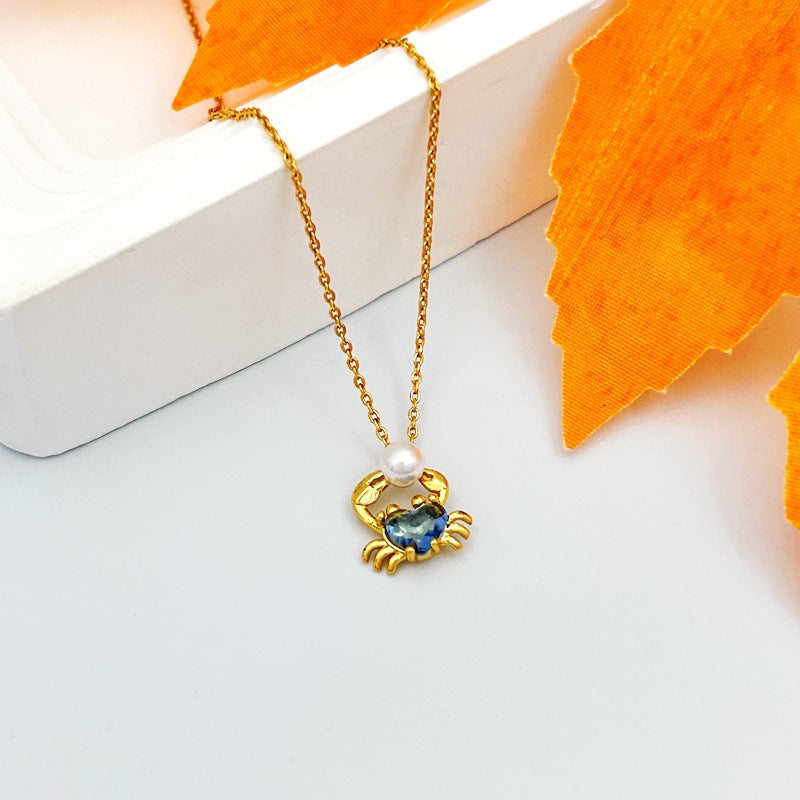 Women's Vintage Crab Pearl Light Luxury High Necklaces