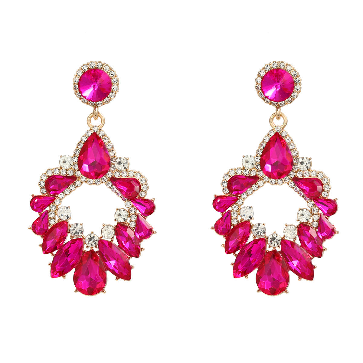 Women's Crystals Exaggerated Rhinestone Full Diamond Bohemian Earrings