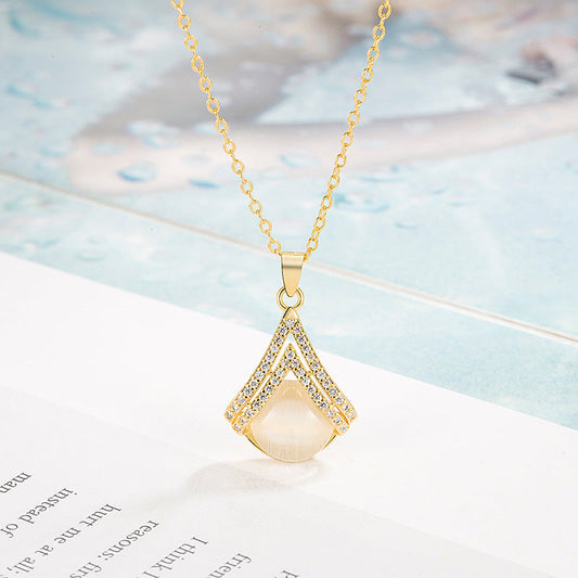 Opal Female Niche Design Sweater Chain Necklaces