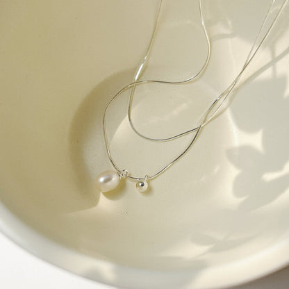 Women's Bones Chain Freshwater Pearl Simple High-grade Necklaces