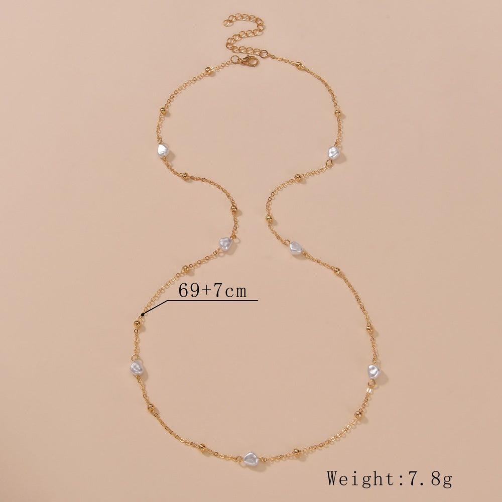 Cold Style Irregular Shaped Pearl Long Necklaces