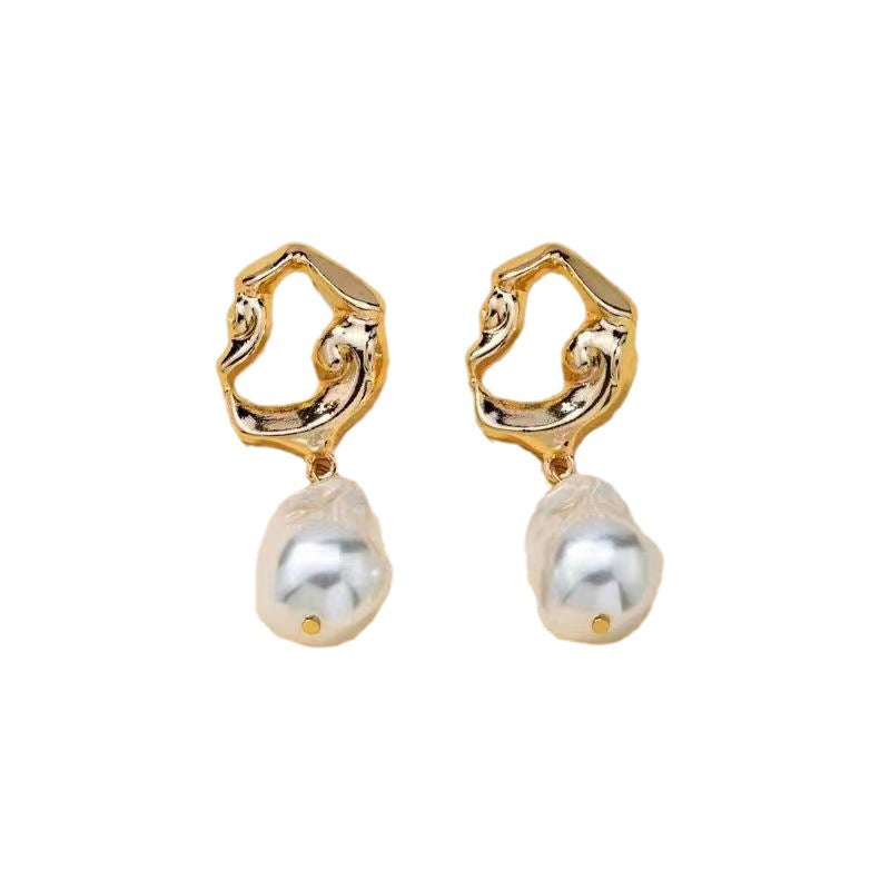 Lava Irregular Light Luxury Personality Baroque Earrings