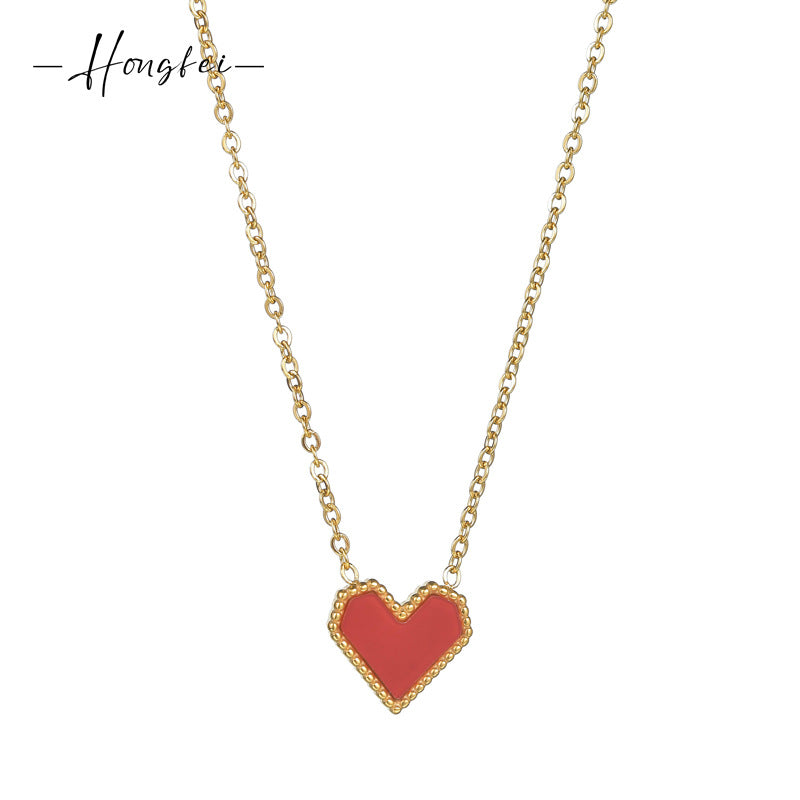 Stainless Steel Heart-shaped Accessories Female Style Necklaces